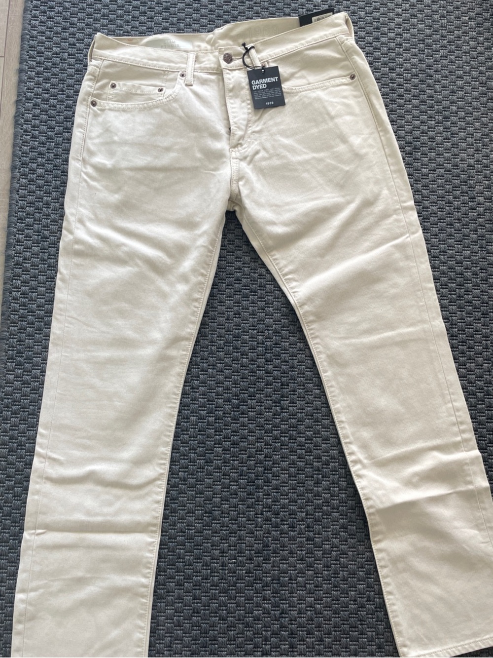 Men's Slim Straight Cream Pant